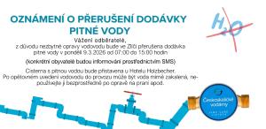 Oznámení o přerušení dodávky pitné vody 1