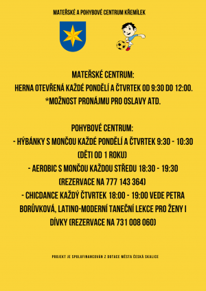 Nabídka Mateřského a pohybového centra Křemílek 1