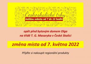 Návrat Českoskalických trhů na parkoviště před Olgou 2
