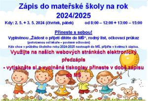 Zápis do Mateřské školy Česká Skalice na rok 2024/2025 1
