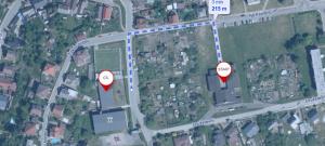 Mapka s trasou mezi školní jídelnou a sportovní halou