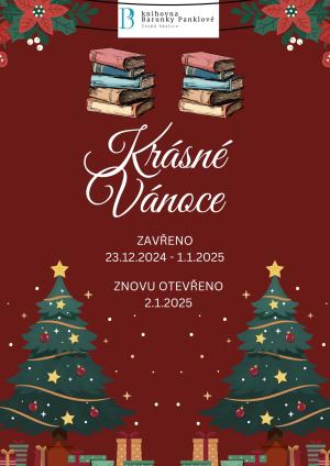Otevírací doba Knihovny Barunky Panklové na konci roku 2024